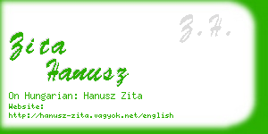 zita hanusz business card